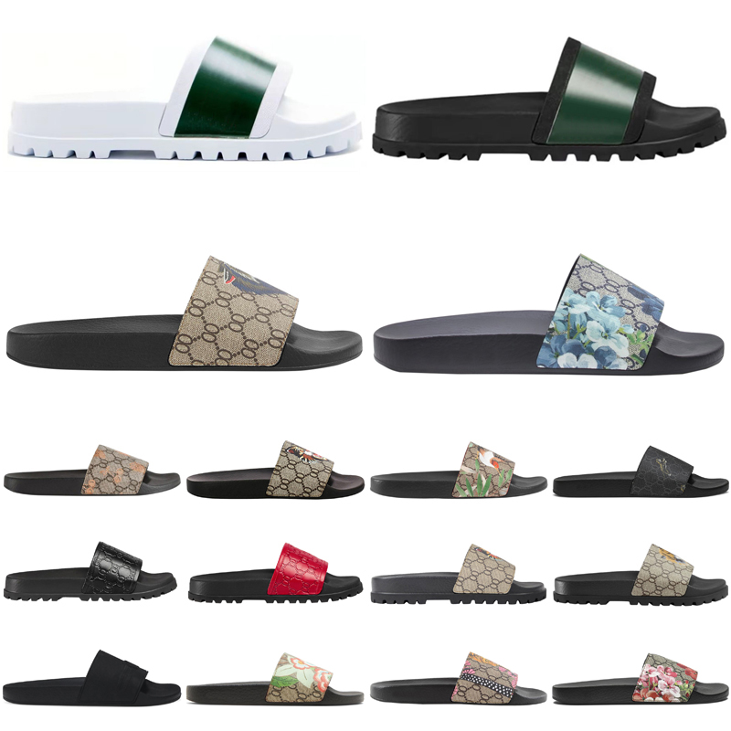 Designer Slippers Flats Heels Platform Mules Rubber Leather Fabric Striped Luxury Mens Womens House Shoes Fashion claquette Slides Sliders