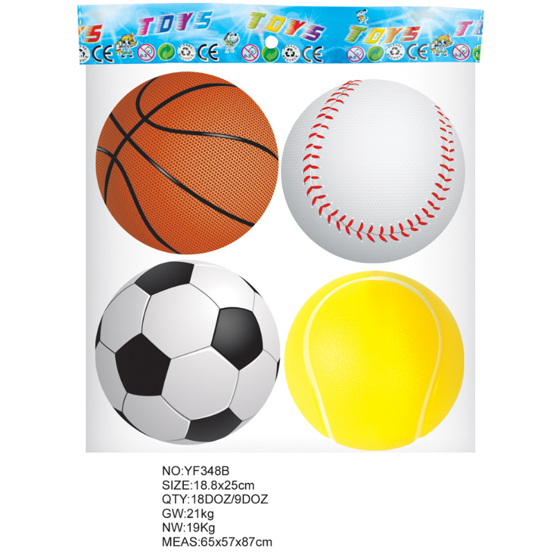 2.7 - Inch PU Ball Set - Includes Basketball, Soccer Ball, Tennis Ball & Baseball for Kids' Play