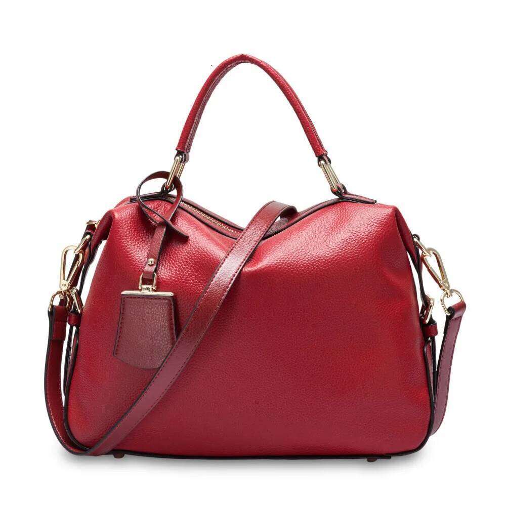 Zency Fashion Women Tote Bag 100% Genuine Leather Handbags Female Boston Charm Messenger Crossbody Purse Shoulder Bags