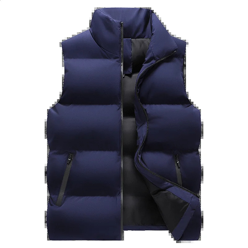 5XL Mens Vest Jacket Warm Sleeveless Jackets Winter Waterproof Zipper Coat Autumn Standup Collar Casual Waistcoat Clothing 251023
