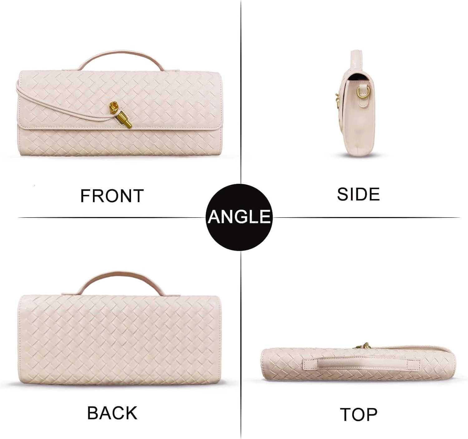 Clutch Purses for Women Formal Handmade Woven Shoulder Handbag Fashion Leather Crossbody Bags for Women M250828