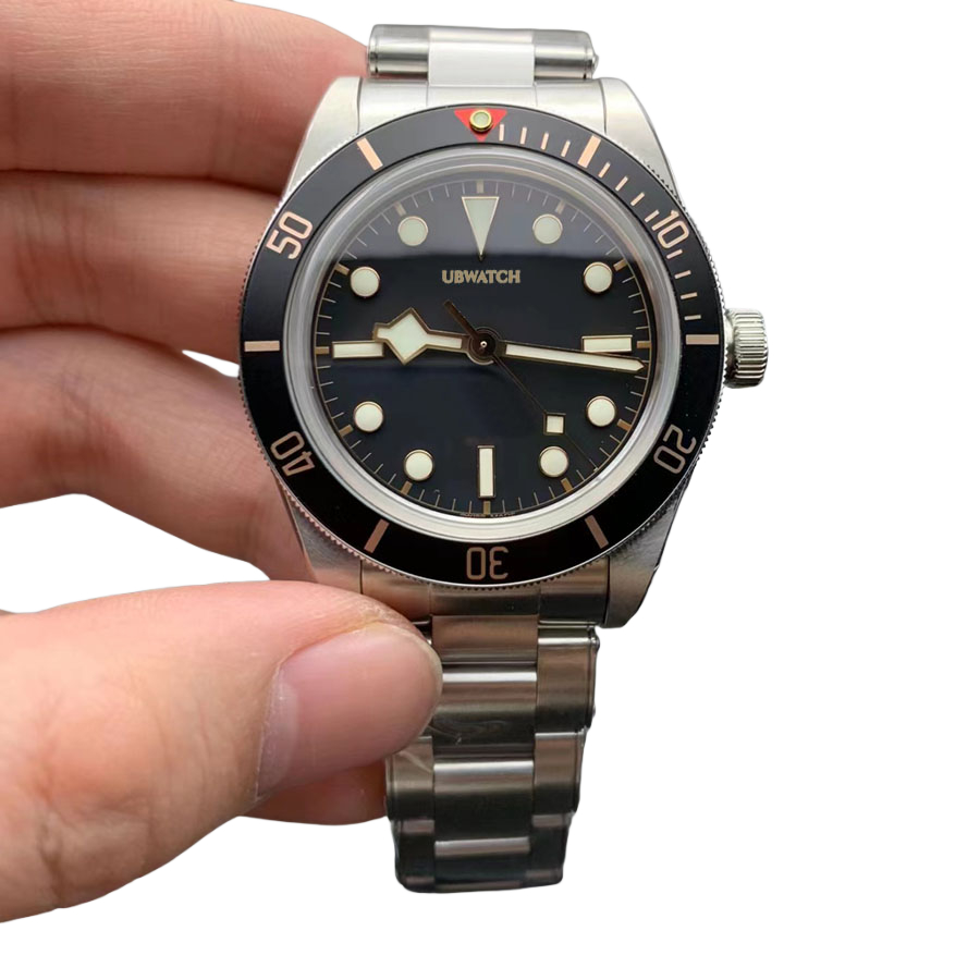 T1 Automatic Hardlex Glass 58 Bay Classic Black Dial Mens Watches Delicate Metallic Texture Rotatable Bezel 40MM Wristwatches