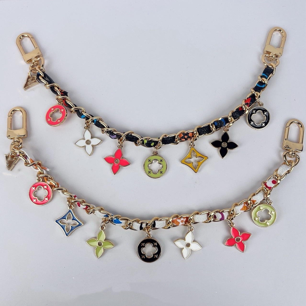 designer bag chain women keychain wallet llavero Buckle jewelry bagchain Keyring colorfull flower chain stone Keychains