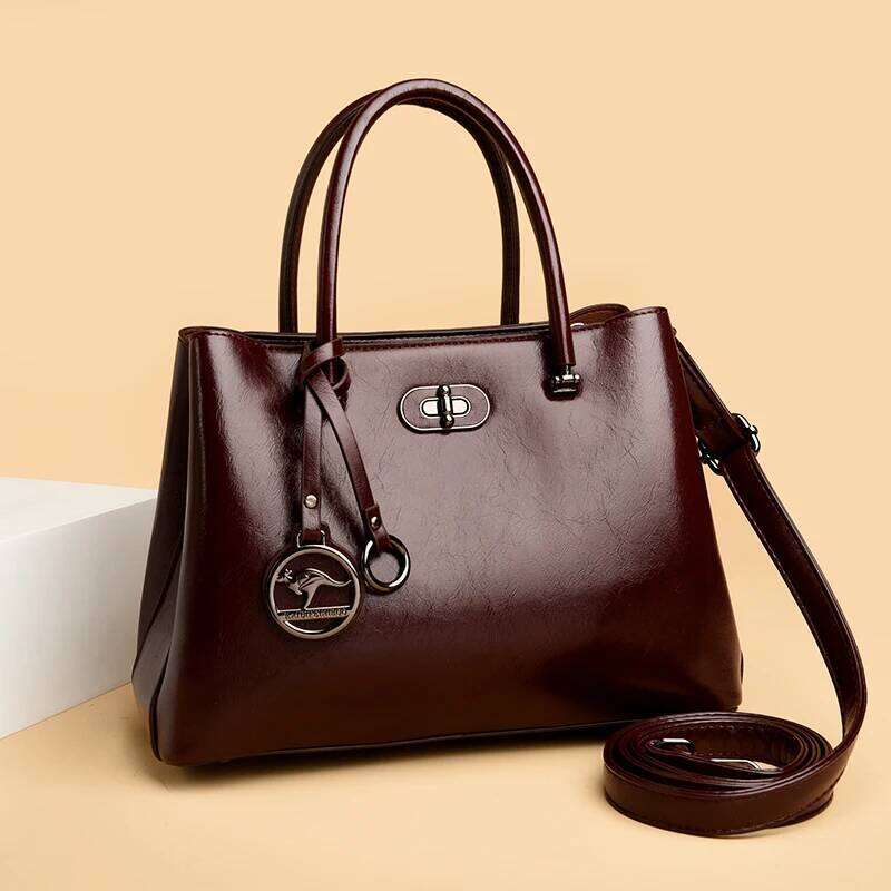 Woman Shoulder Large Capacity For Women Vintage Crossbody Bag Solid Colors PU Portable Handbag Ladies Messenger Bags