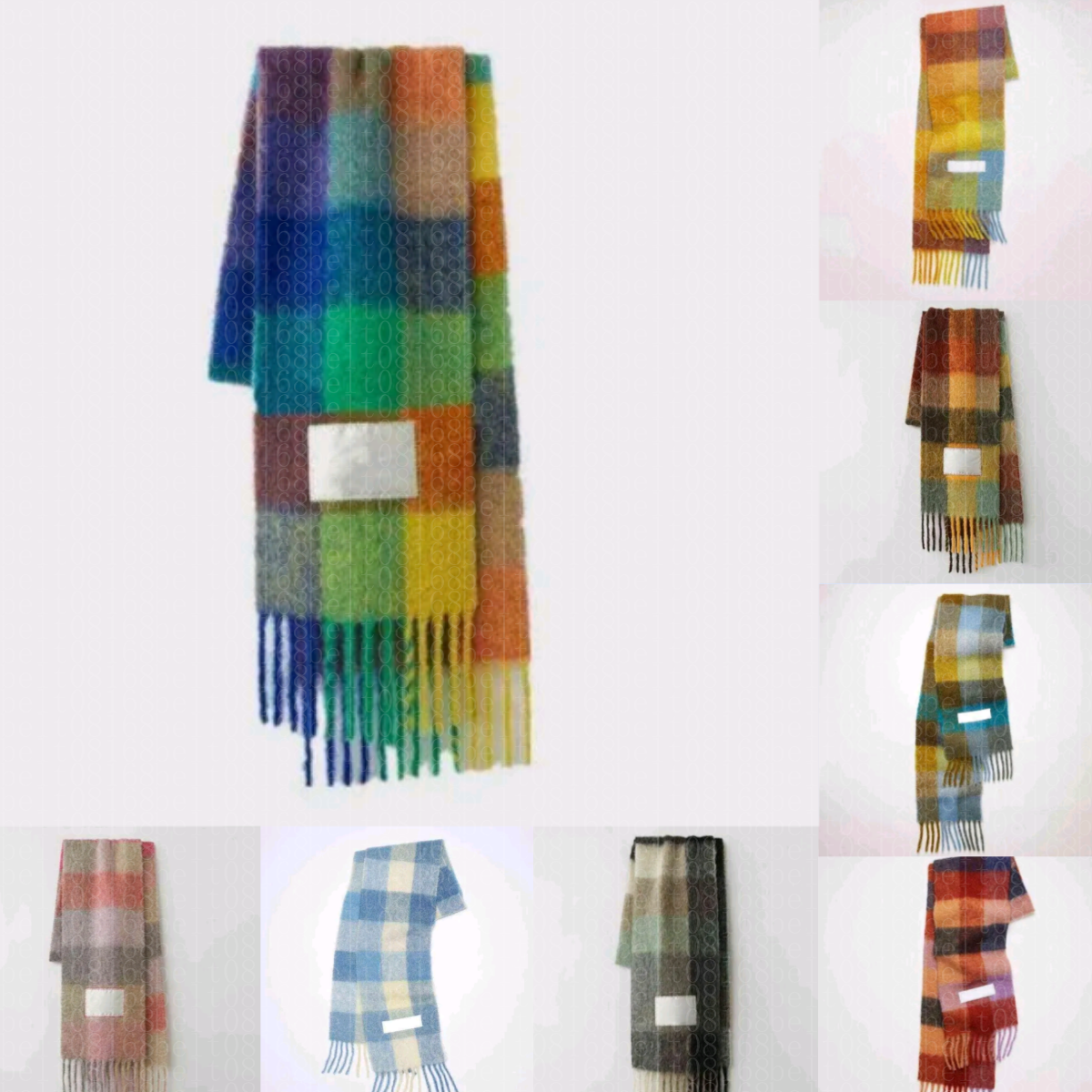 Designer scarf women luxury winter warm wool cashmere brand scarves womens classic soft thick shawl scarf woman patchwork head scarves high quality with box