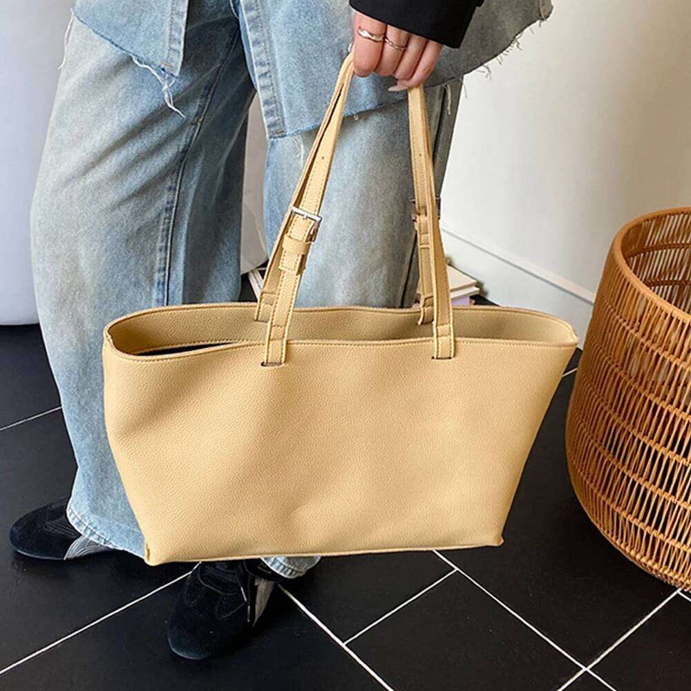 Fashion Large Capacity Tote Soft PU Leather Shoulder Bag NEW Casual Commuting Handbag Shopper Purses Bags For Women