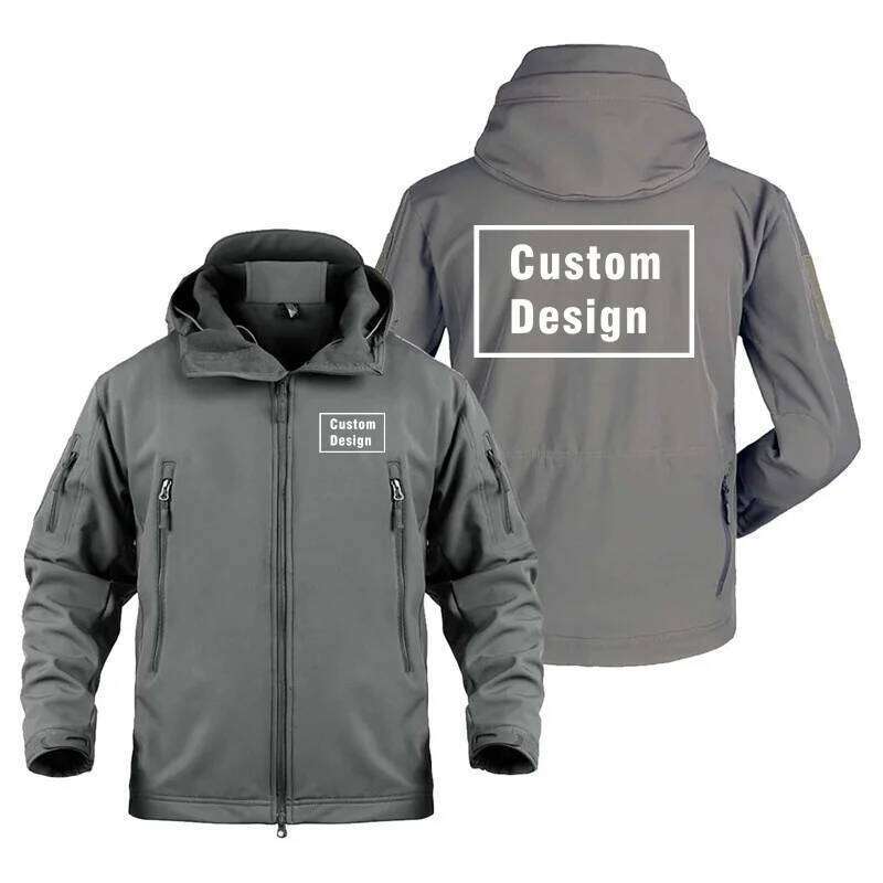 Custom Design Support Customization Diy Multiple Pockets Fleece Warm Softshell Jackets For Men Military Outdoor Man Coat