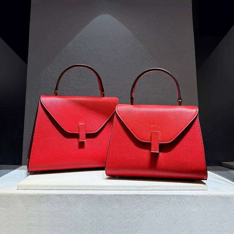 Hong Kong Genuine Leather Women's 2025 Large Red Wedding Bag Bridesmaid Oulder Crossbody Handbag