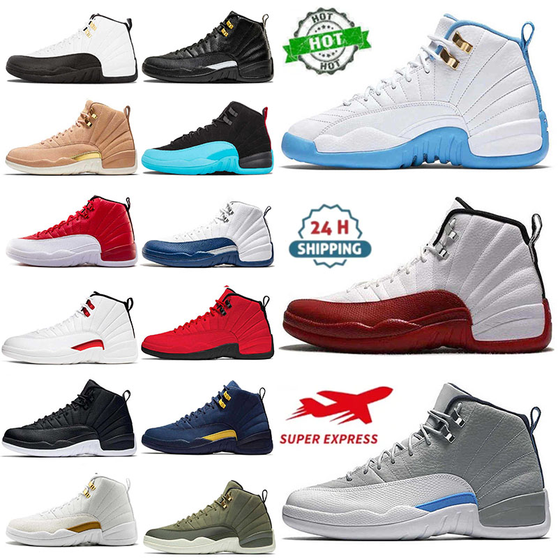with box 12 Melo Basketball Shoes Men 12s Cherry Blueberry Barons Banned Hyper Royal Mid Sneakers sports outdoor Size 40-47
