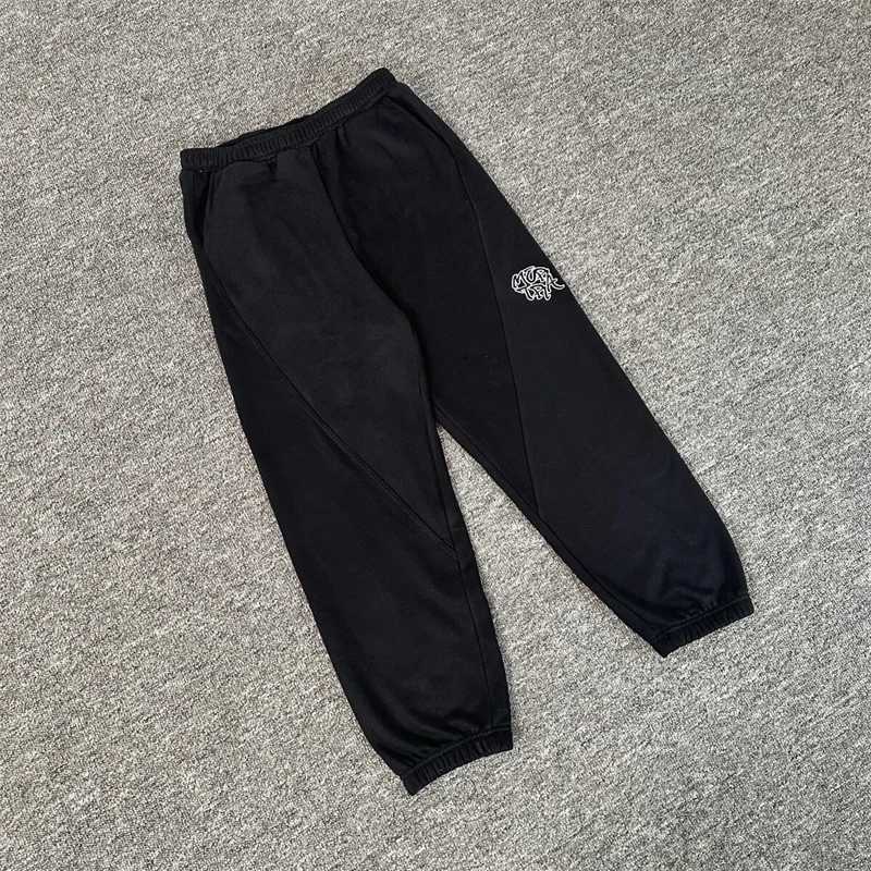 Black Mertra Jogger Drawstring Sweatpants for Men and Women Pure Cotton Oversized Embroidery Casual Pants X250828