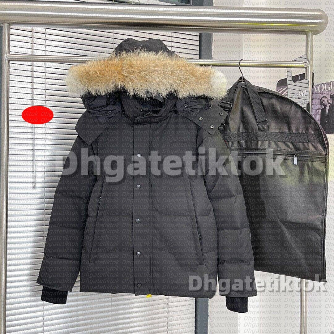 Men Puffer Jackets Designer Canada Real Wolf Fur Outdoor Wyndham Windbreaker Goosecoat Outerwear Hooded Fourrure Down Jackets Coat Luxury down jackets2