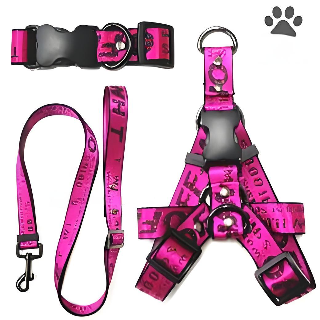 Chic Canine Collection: Versatile Designer Pet Gear Including Adjustable Harnesses & Tails Matching Colors Available