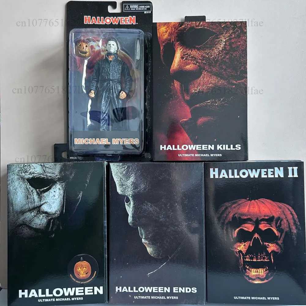 NECA Michael Myers Figure With LED Pumpkin Halloween II Kills Ends Michael Myers Ultimate Action Figure Model Toys Joint Movable W250828
