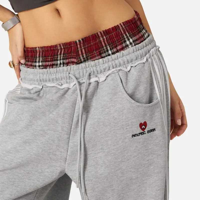 American Retro College Style Loose Fit TwoPiece Set with Double Waist Head Fake Bathroom Pants for Sports Leisure 2025 Fashion X250828