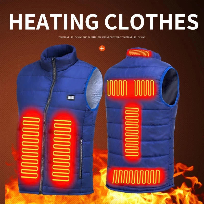 9 Heated Vest Zones Electric Jackets Men Women Sportswear Coat Graphene Heat USB Heating Jacket For Camping 251023