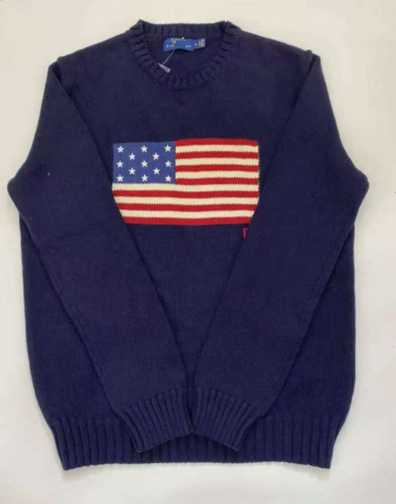 Classic Designer Womens Mens Sweaters Ladies Knitted Polo Sweater Jumpers American Flag Trendy Winter HighEnd Comfortable Cotton Men Women Pullover Sweatshirt