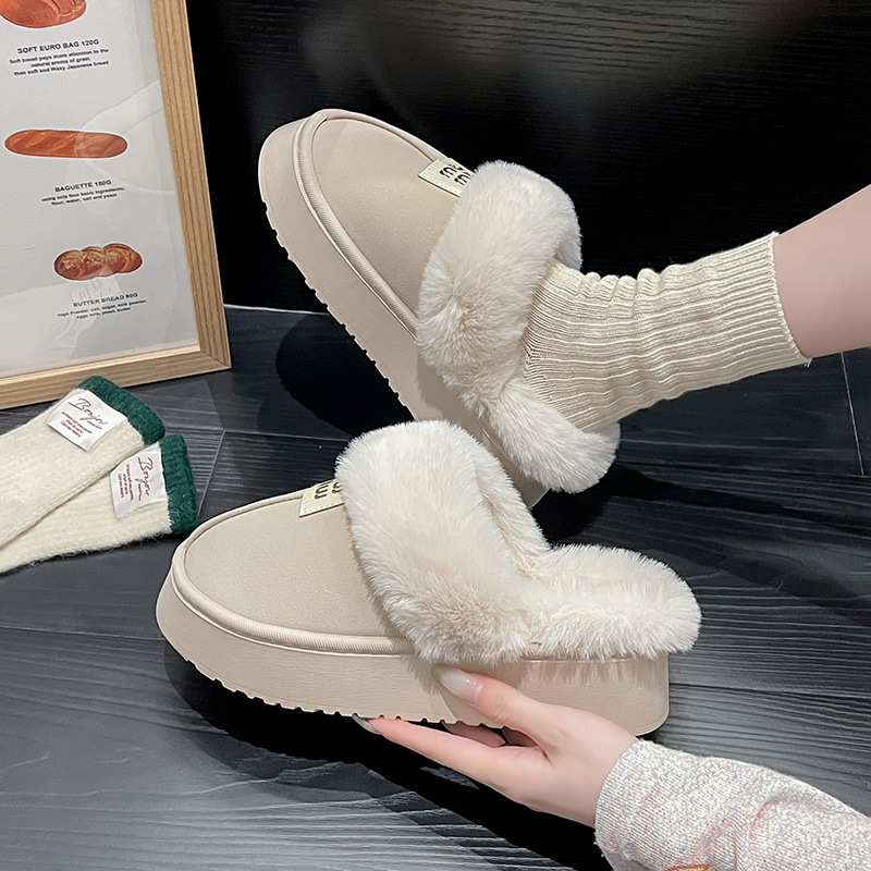 Hot free shipping designer slippers for womens snow boots beige pink brown khaki New Cotton Slippers for Autumn and Winter Indoor Home Warmth Thick Bo