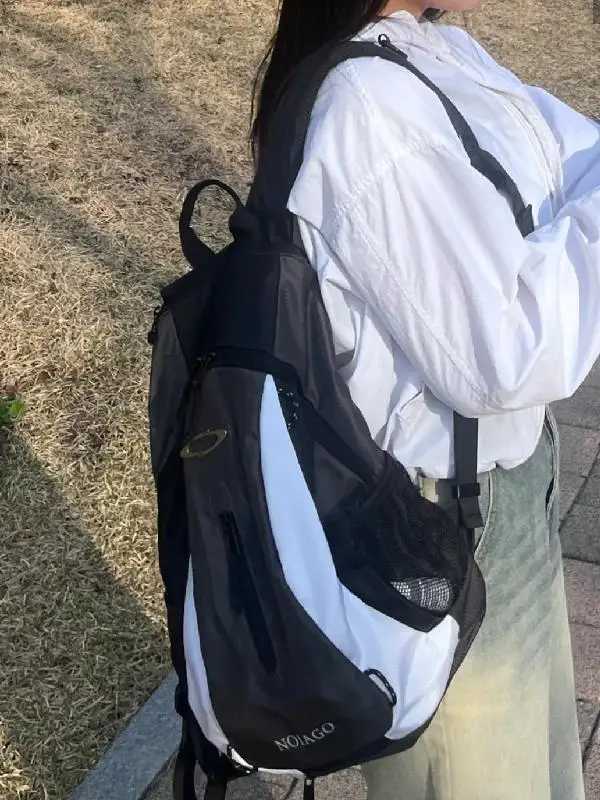 Minji Noiago Color Blo Bapa Large aci Student Backpack for College Nylon ex Shoulder Bag Y250828