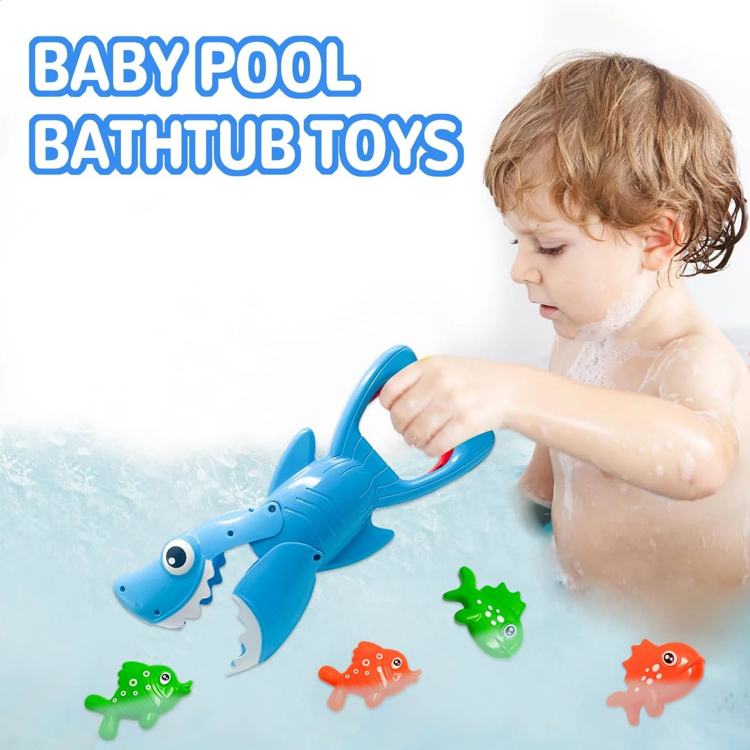 Shark Grabber Bath Toys with Teeth Biting Action Include 4 Toy Fish Swim Pool Bathtub for Kids Boys Girls Toddlersgift 250827