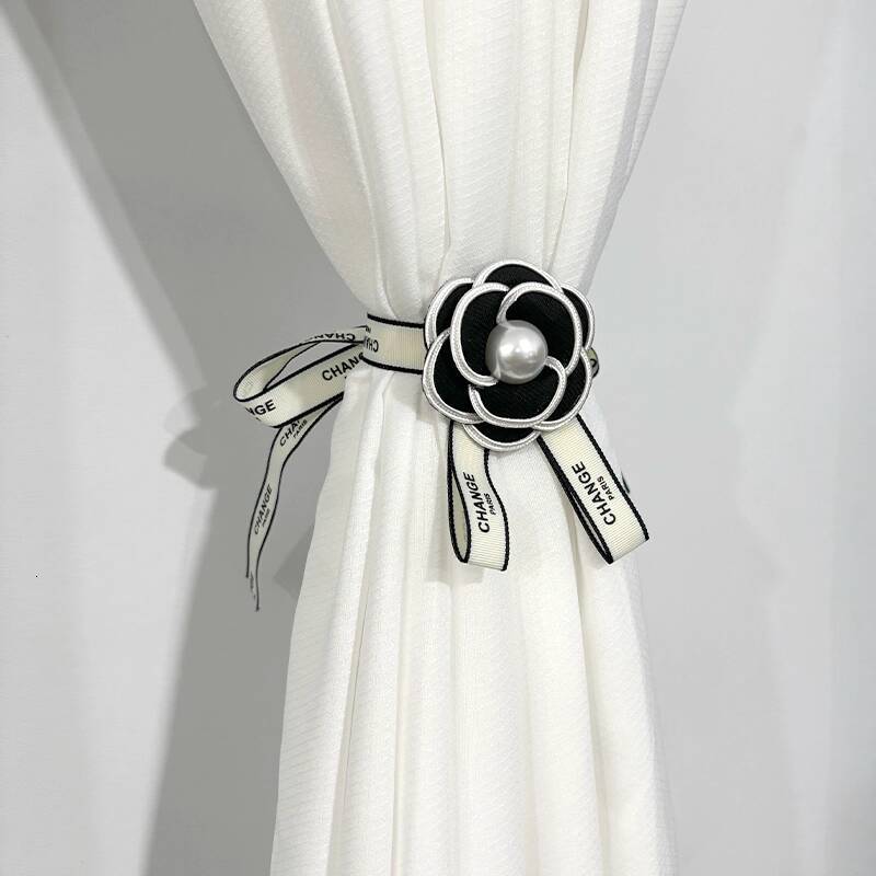 Camellia Flower Small Fragrance Style Tiebacks Simple Sheer Curtain Binding Bands Drawstring Storage Buckle Decorative Accessories ddmythur