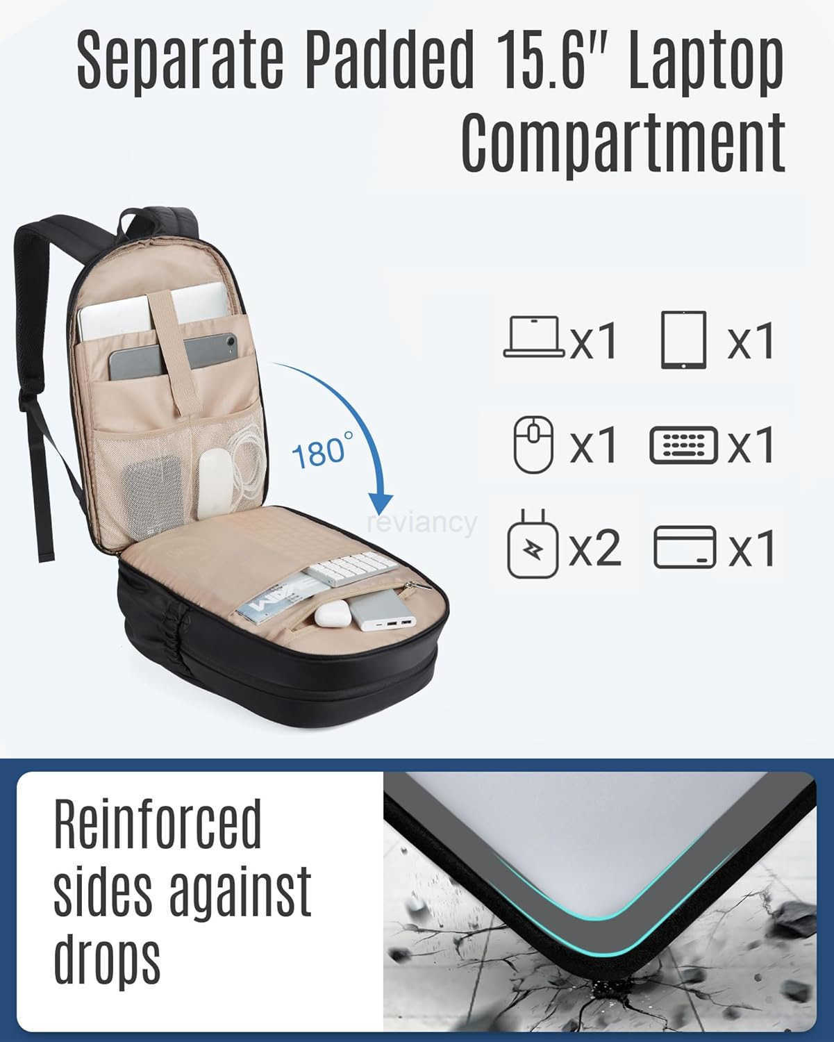 Travel Backpack for Women 156 Laptop Backpack with USB Charging Hole Water Resistant Large Capacity Black Daypack for College Work Casual Computer Bag