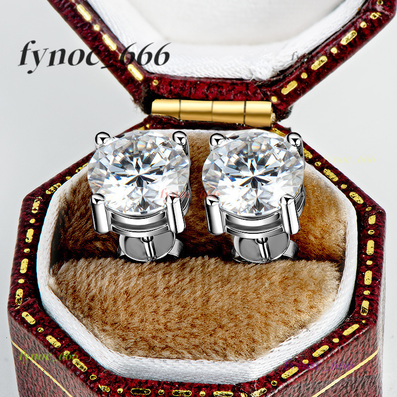 Factory Ready to Ship Simple Jewelry 925 Sterling Silver 3carat D Color Vvs Moissanite Stud Earrings for Unisex Women Man
