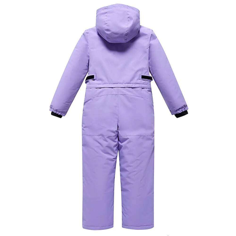 One-Piece Girls Snowboarding Suits Boys Hooded Windproof Warm Skiing Clothes Kids Winter Skiwear Thick Conjoined Snowwear