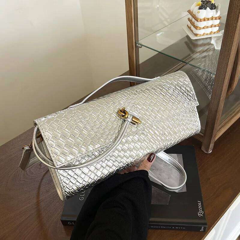 Woven Accordion Bags For Women 2025 New Designer Shoulder Purse Minimalist Crossbody Bag Leather Casual Fashion Handbag