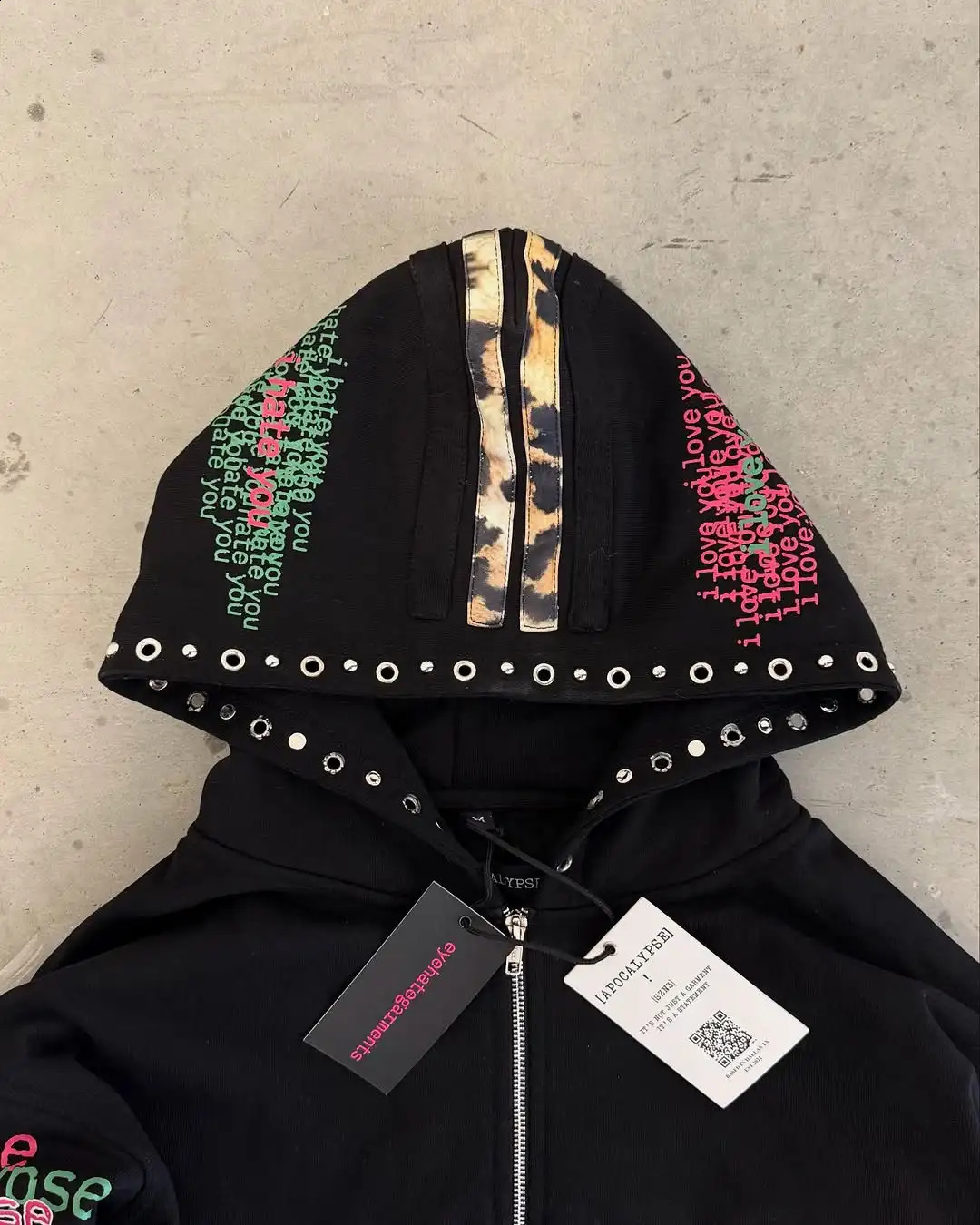 American Hip Hop Zip Up Hoodie Harajuku Fashion Leopard Print Oversized Men Women Loose Casual Jacket Streetwear 250827