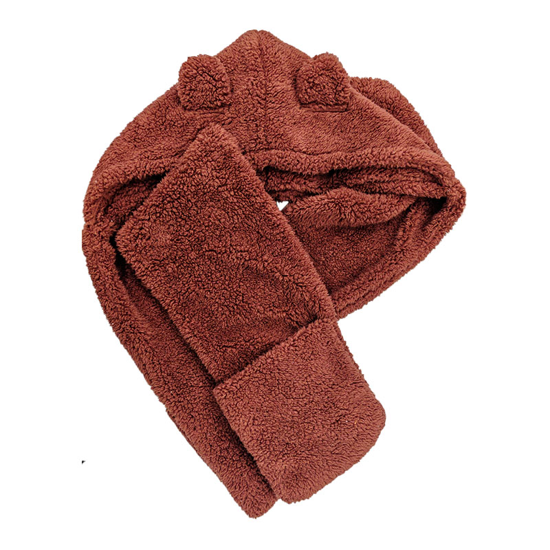 Cozy Winter 3-in-1 Plush Hat Scarf and Gloves Set Multifunctional Warm Winter Accessory