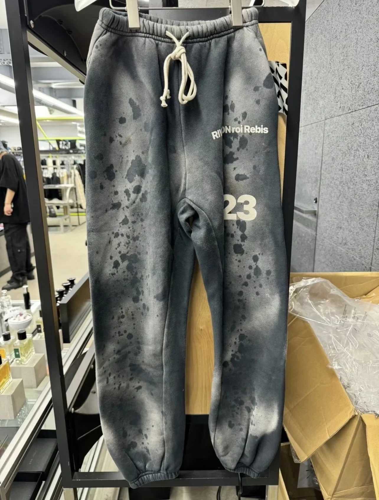 123 Heavy Fabric Wash Do Old Drawstring Elastic Casual Sports Loose Pants Men Women Winter Autumn Trousers Track Pants X2508281