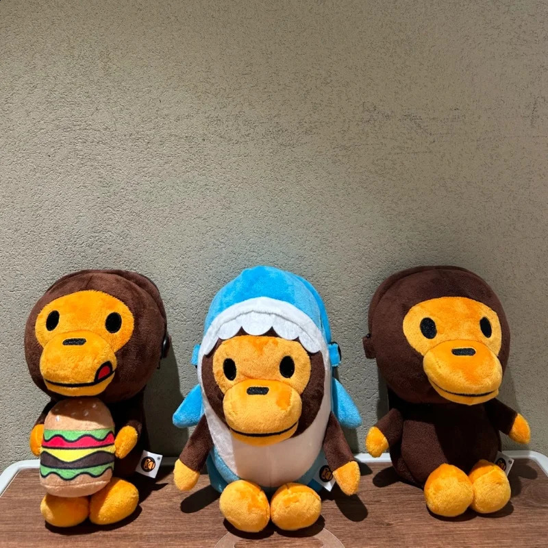 Japan Monkey Mobile Bag Transparent Surface Cartoon Figure Shoulder Bag Monkey Holding Bananas Plush Toys Coin Purse Kids Gifts 250828