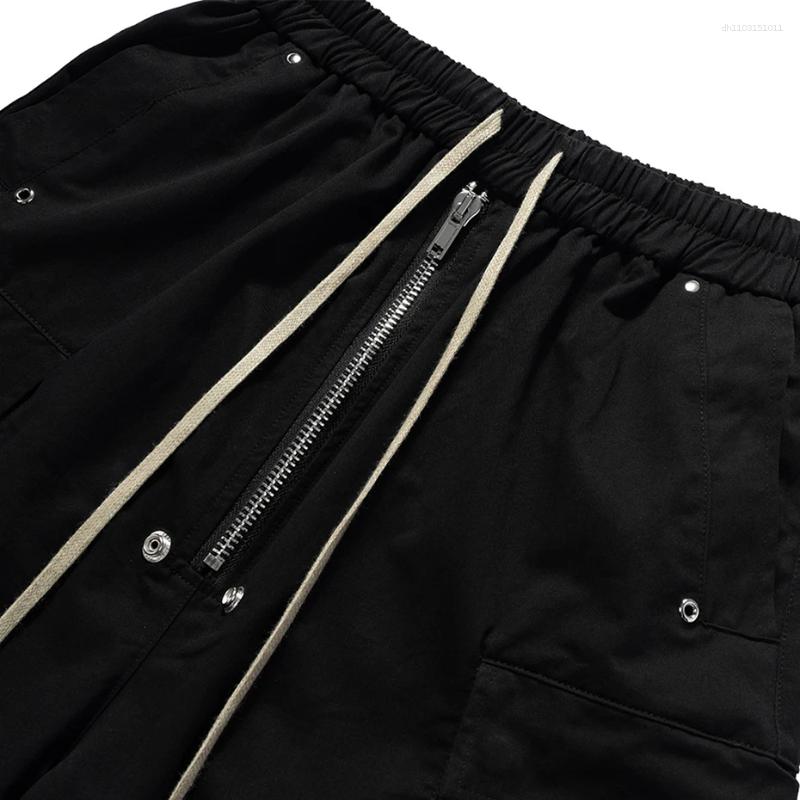 Men's Shorts Men Summer Cargo 2025 Black Loose Casual Side Pocket Wide Leg Short Pants For Male