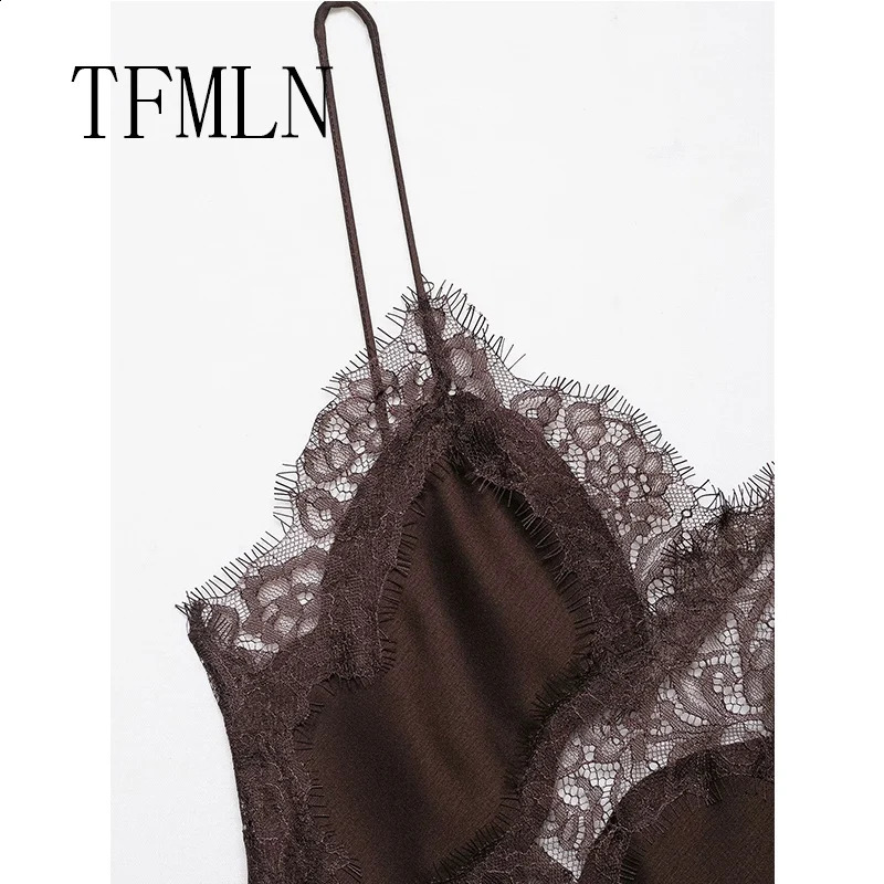 Women Sexy Irregular Lace Dress Fashion V Neck Hem Suspender Long Dresses 2025 Fashion Party Vestidos 250828