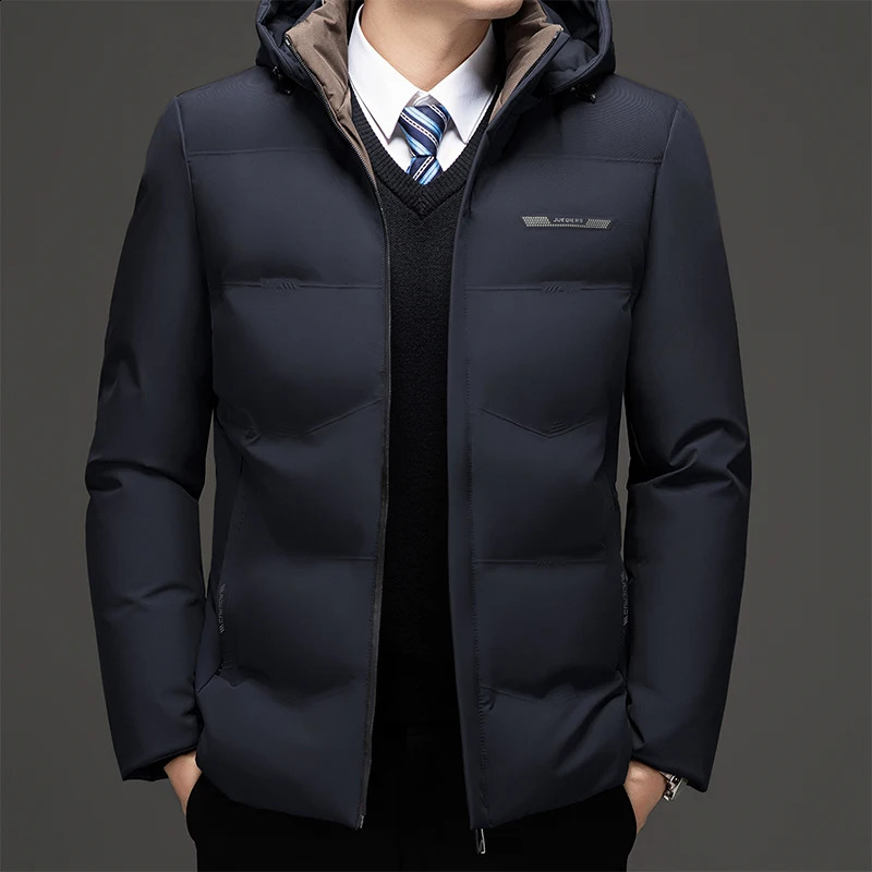 High Quality Hooded Thick Warm Waterproof Parkas Coat Male Loose Casual Winter Coats Men Business Mens Down Jacket 250911