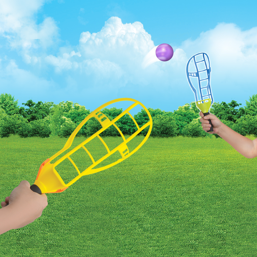 Outdoor Kids' Catch and Toss Game Set - Colorful Plastic Catchers with Balls for Fun