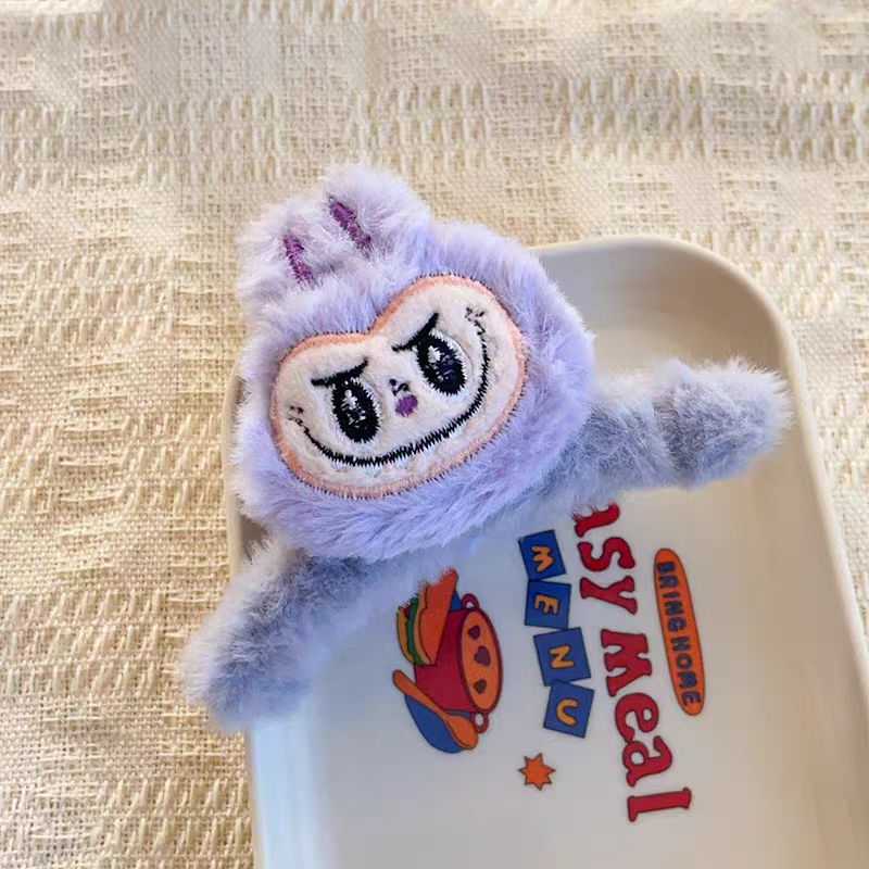 Labubu Plush Hair Claw Hats Scarves Gloves Cute Cartoon Hair Clip for Updos Hair Claw Accessories Set Claw Clips Jaw Clip Barrettes Hair Band