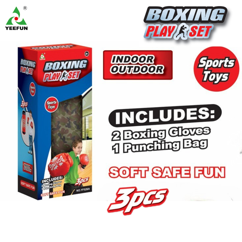 Army Camo Punching Bag Set with Gloves,Hanging Punch Bag with Hooks Boxing Toy for Boys, Adjustable Height Kids for Indoor Outdoor Training Gift