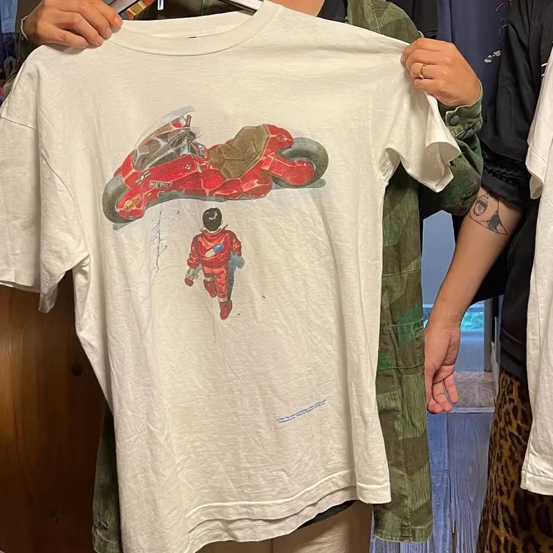 Short Sleeve T-shirt New Summer Fashion Men Women Retro Street American Style Print Round Neck Loose Tshirts