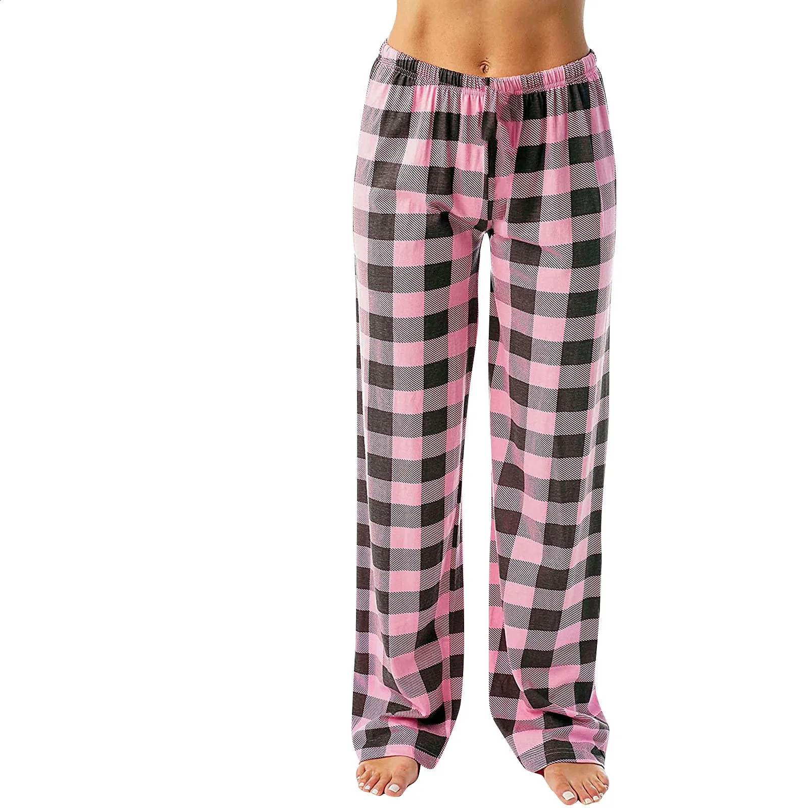 Women Pants Plaid Cotton Loose Ladies Pajama Pants Pyjama Trousers Men Sleep Bottoms Lounge Wear Sleep Lounge Pants Bottoms 250828