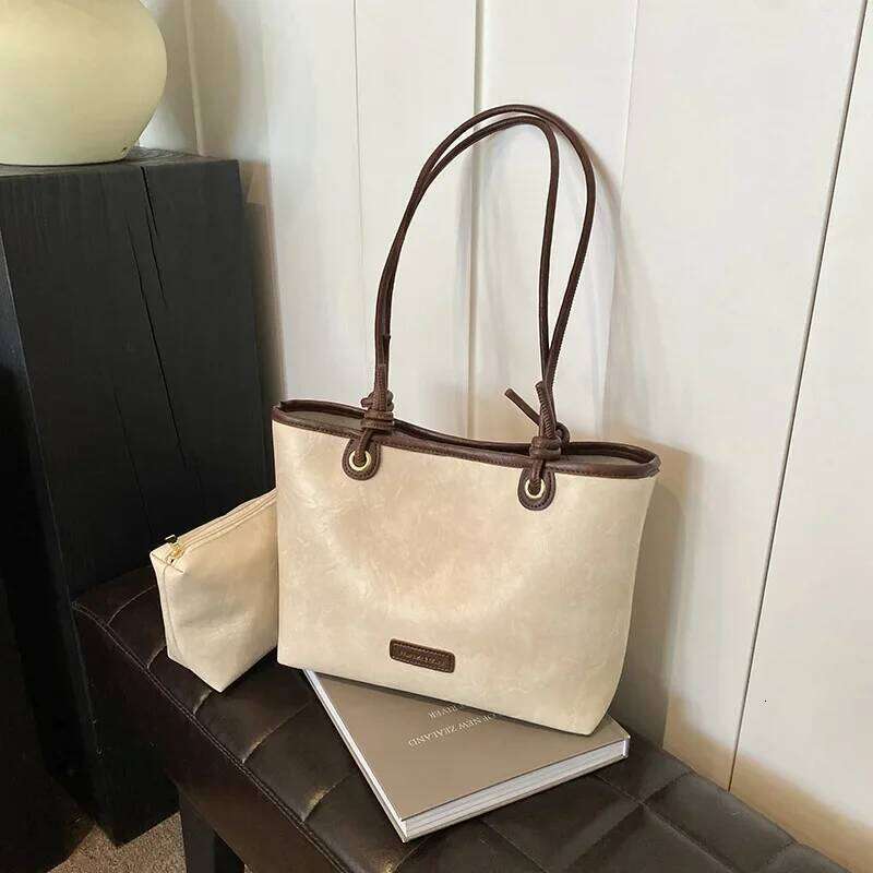 2025 Women's Retro Commuter Bag - Spacious Maillard Tote, Fashion Shoulder Purse & Casual Hobo Crossbody