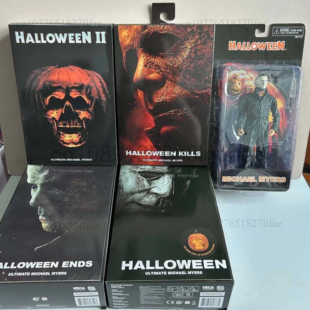 NECA Michael Myers Figure With LED Pumpkin Halloween II Kills Ends Michael Myers Ultimate Action Figure Model Toys Joint Movable W250828