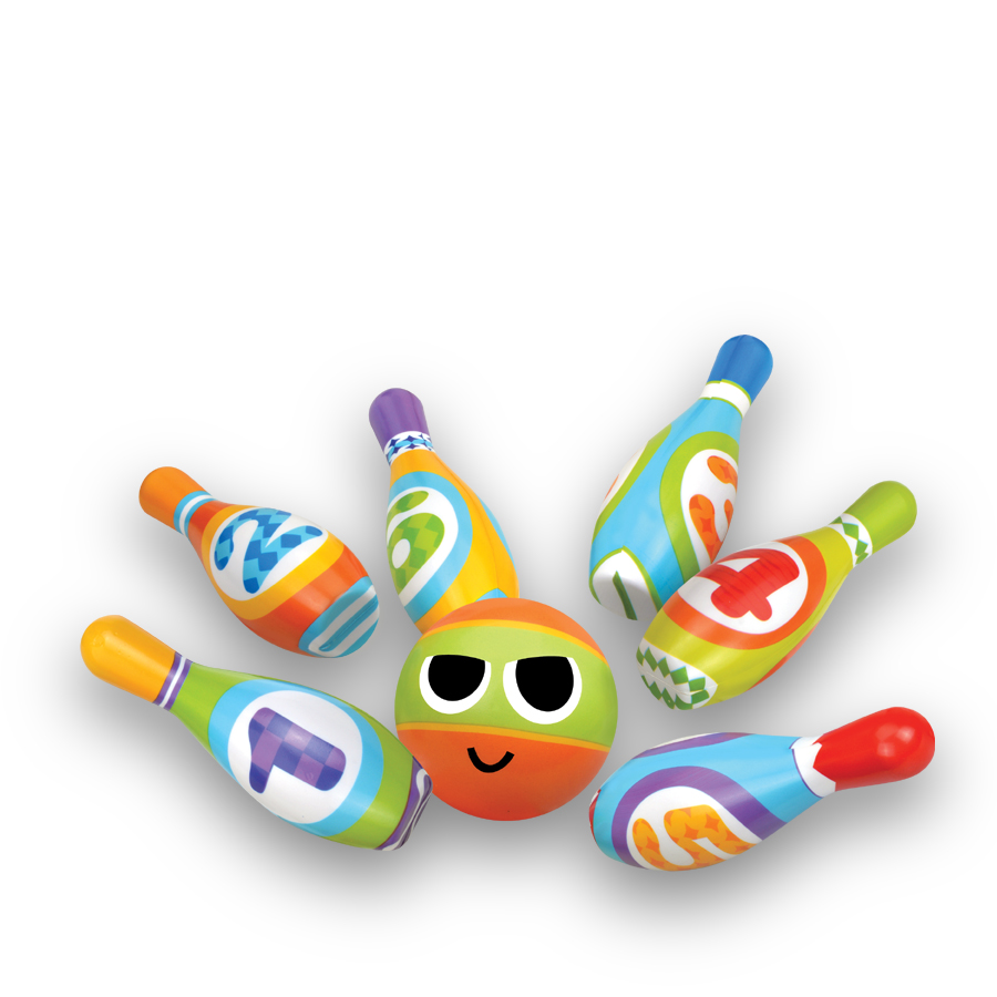 Colorful Kids' PU Bowling Set with Numbered Pins and Fun - Faced Ball for Indoor & Outdoor Play