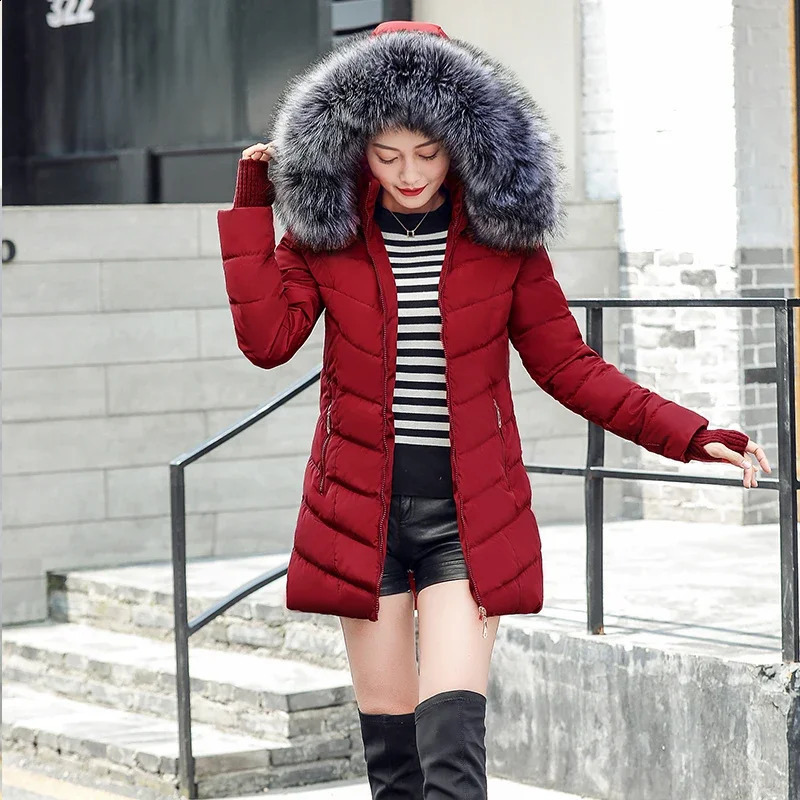 2025 Arrival Fashion Slim Women Winter Jacket Cotton Padded Warm Thicken Ladies Coat Long Coats Parka Womens Jackets 250827