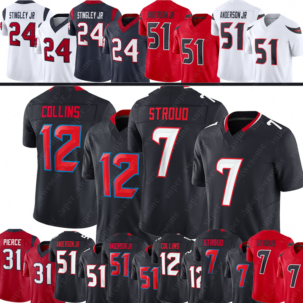CJ Stroud Nico Collins Derek Stingley Jr Football Jersey Jayden Higgins Nick Chubb Will Anderson Jr Tank Dell Azeez Al-Shaair Hunter Joe Mixon JJ Watt Kamari Lassiter