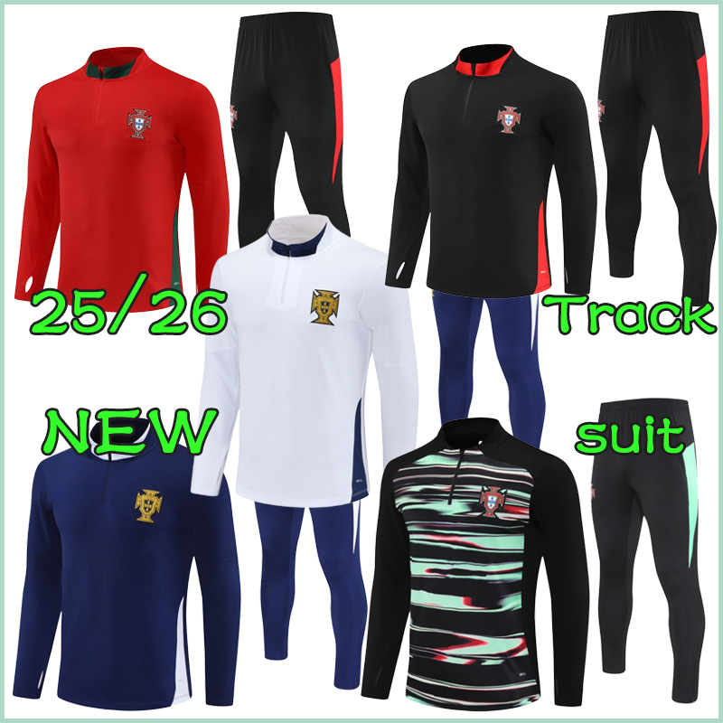 2025 2026 Portugal long tracksuit long sleeved training suit kit uniform chandal adult sweatshirt Sweater Men KIDS Portugal training shirt long