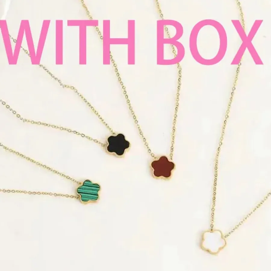 New Four leaf clover pendant classic designer for women 18K Gold Silver Rose Plate Agate Diamond Charm necklace fast ship High-end gifts