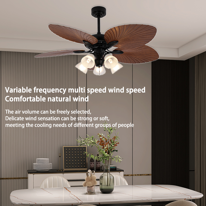 Medieval - Inspired Banana Leaf Ceiling Fan with Lights, Smart Inverter, Multiple - Speed for Living Room