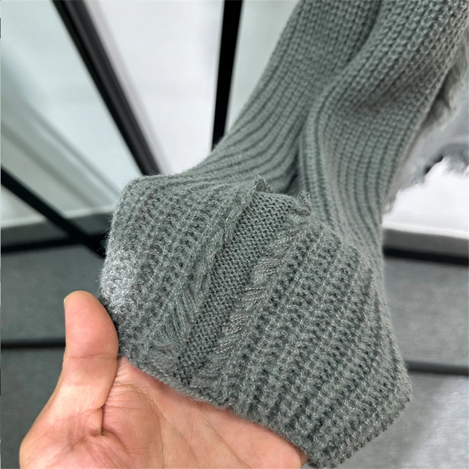 Vintage Raw Edge Knitted Sweater Kimono Cardigans Men Japan Style Streetwear Loose Casual Sweaters Coat Knitwear Jacket 250827