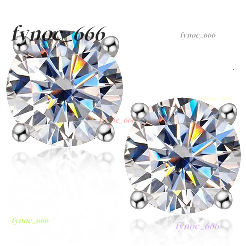Factory Ready to Ship Simple Jewelry 925 Sterling Silver 3carat D Color Vvs Moissanite Stud Earrings for Unisex Women Man